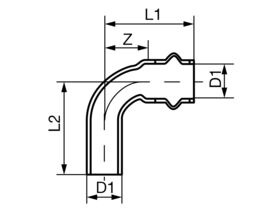 >B< Press Elbow Male & Female 90 Degree