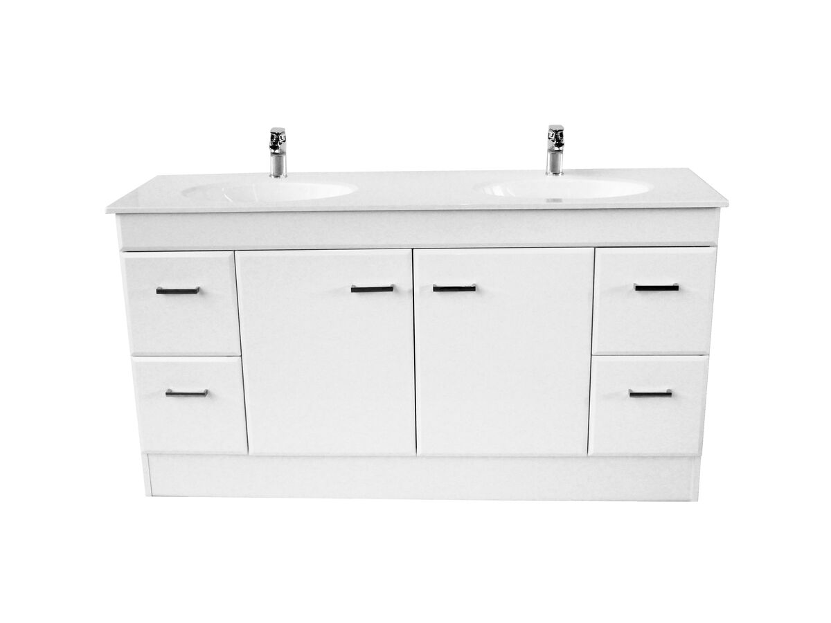 Posh Bristol 1500mm Vanity Unit with Kick 2 Door 4 Drawers Double Bowl