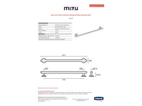 Specification Sheet - Mizu Drift 700mm Grab Rail Straight Brushed Stainless Steel