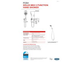Technical Guide - Posh Solus MKII 5 Function Handshower with Wall Bracket Chrome (3 Star)