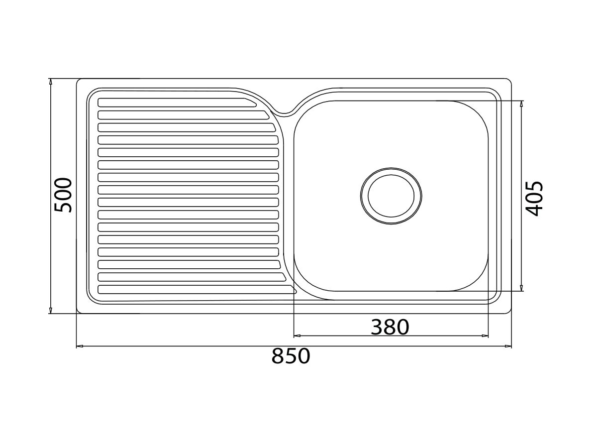 posh solus mkii 850 inset kitchen sink