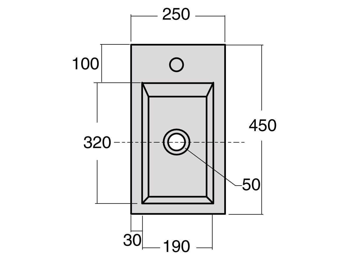 AXA Hox Mini Basin 1 Taphole Rear White