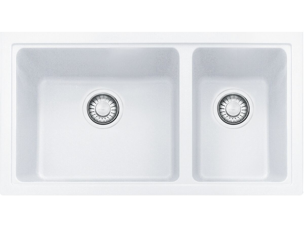 Franke Impact Granite Img160 1 2 3 Undermount Sink Only Polar White From Reece