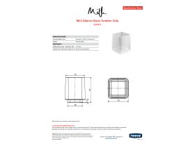 Specification Sheet - Milli Glance Glass Tumbler Only