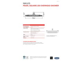Technical Guide - Nikles Pearl Square Shower Head 250mm Chrome (3 Star)
