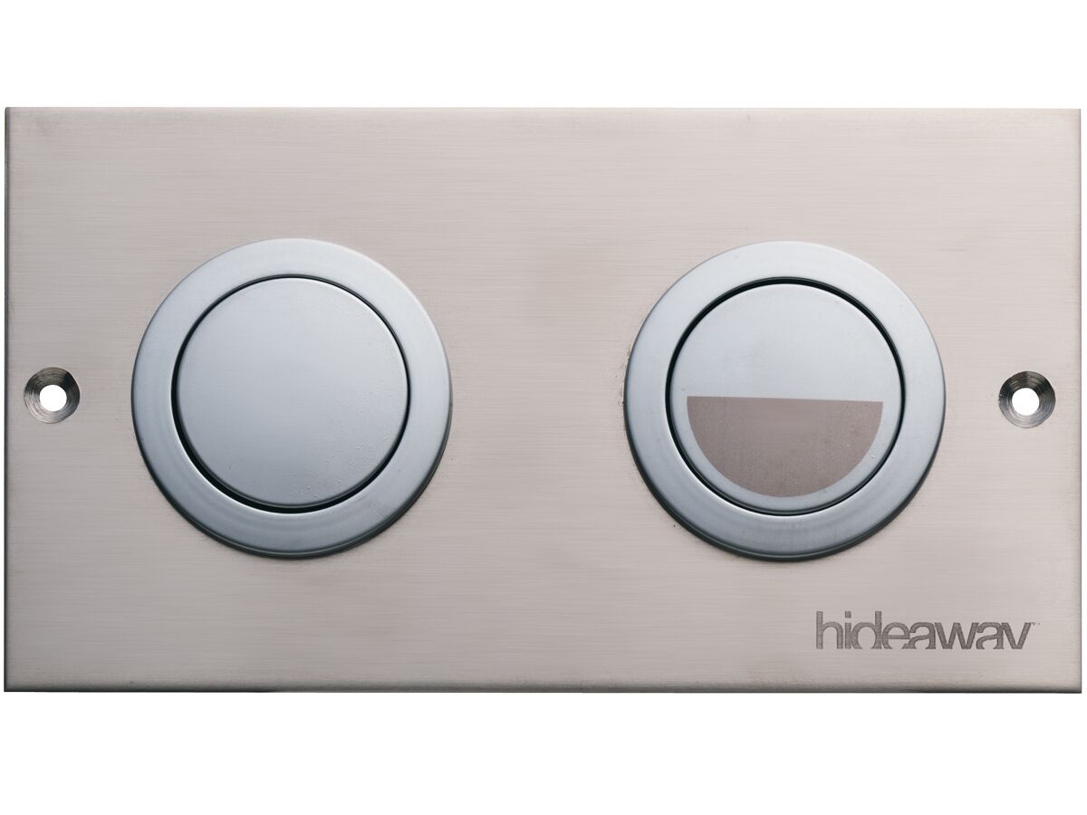 Hideaway Pneumatic Flush Button & Plate Polished stainless steel