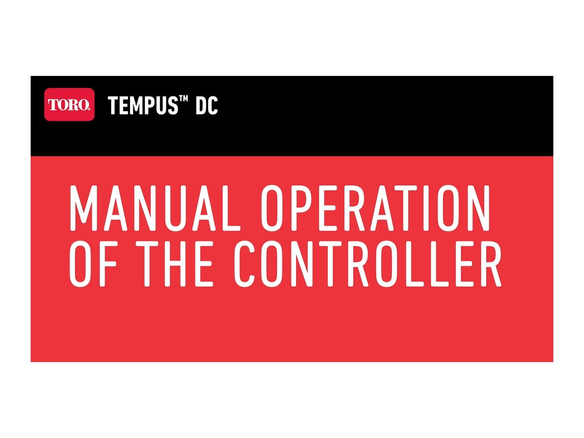 Manual Operation of the Controller