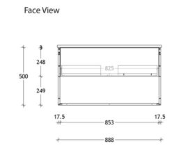 Posh Solus Wall Hung Vanity Unit Open Shelf (Acrylic Top) 1 Drawer 900mm