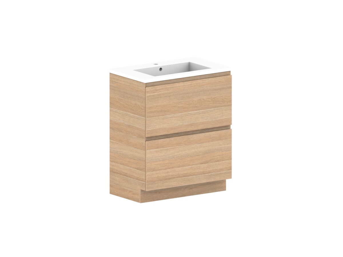 Posh Domaine All-Drawer Twin 750mm Floor Mounted Vanity Unit Cast Marble Top Centre Basin