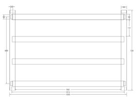 Milli Edge MK2 Heated Towel Rail 1050mm x 720mm Polished Stainless Steel