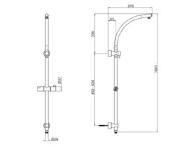 Nikles Twin Shower Curve Rail Only Chrome