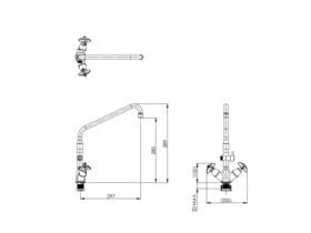 Enware Vandal Proof Dual Mixer Tap with Spout & Diverter (3 Star)