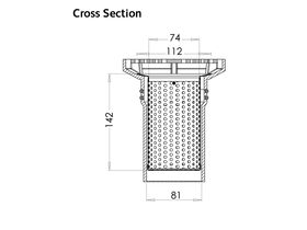 Round 150mm Grate Bucket Trap Push-In PVC 100mm