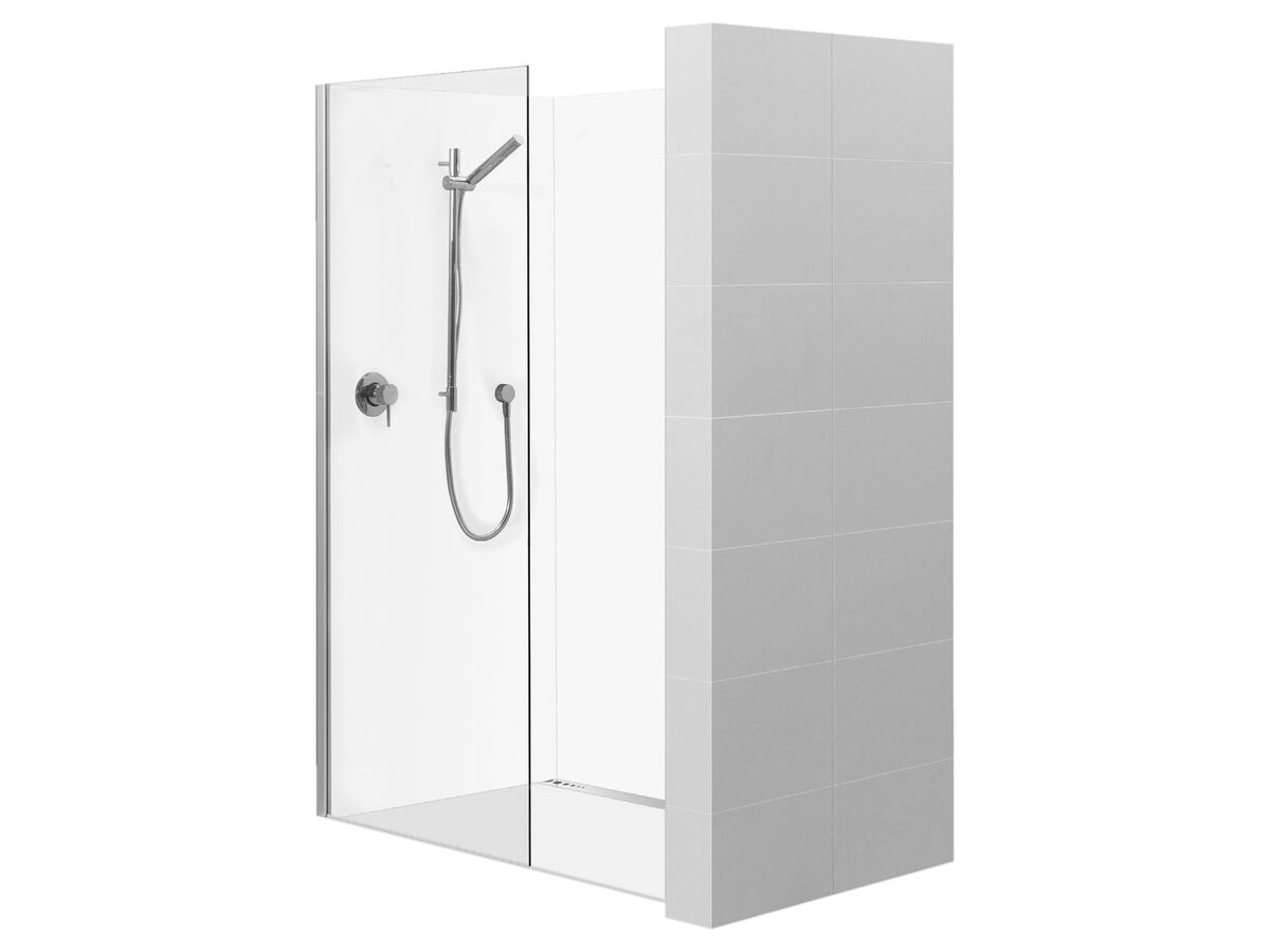Glacier 3 Sided Alcove Shower Tray & Fixed panel