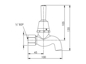 Enware Bib Tap Lever Female Type 47 Spring 15mm Chrome (4 Star)