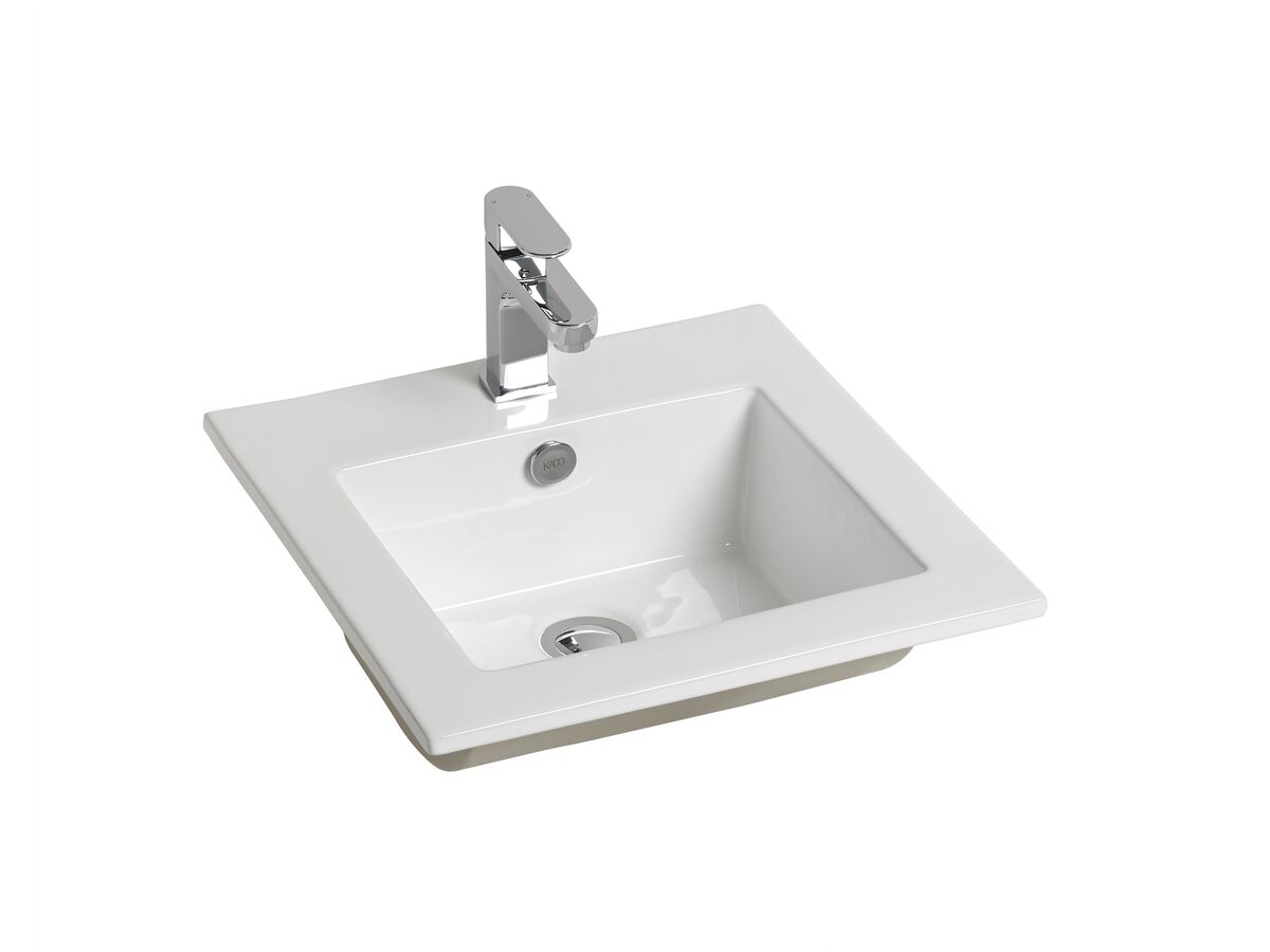 Kado Lux Vanity Basin 1 Taphole 415mm with Overflow White from Reece