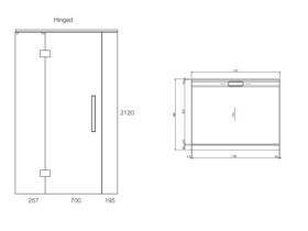 Glacier 3 Sided 1200 x 900 Alcove Shower Tray & Hinged Screen