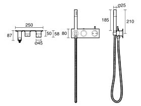 Scala Shower Mixer Tap System with Diverter Right Hand Operation