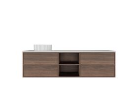 Kado Aspect 1800mm Wall Hung Vanity Unit with Shelf Single Bowl Thin Caesarstone Top