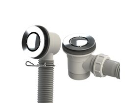 Bath Pop Down Plug & Waste with Overflow 40mm Chrome