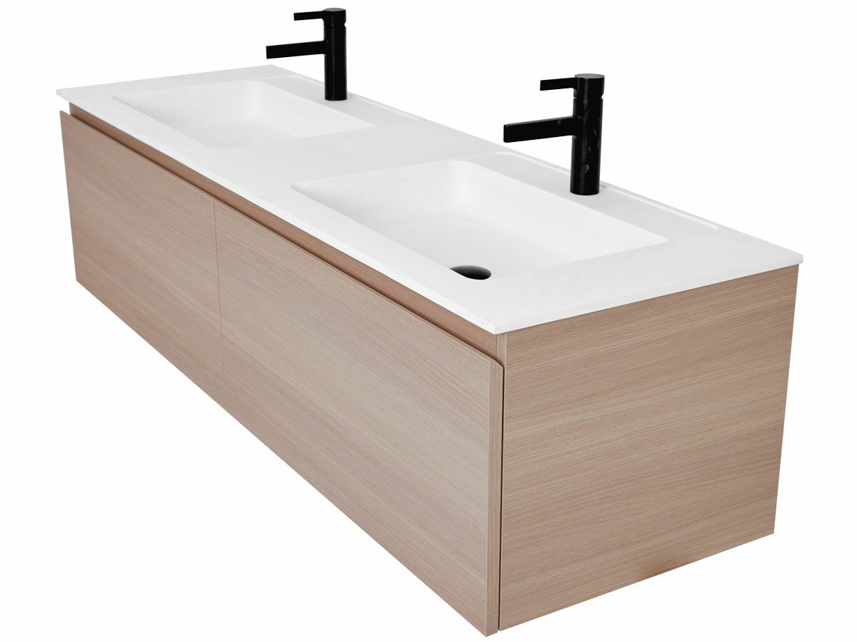 Tasca 1500mm Wall Hung Vanity Unit 2 Drawers Double Bowl from Reece