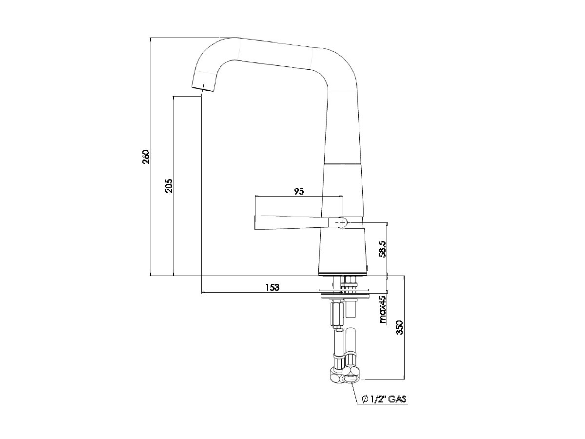 Teknobili Likid 118/3 Basin Mixer Chrome (4 Star)