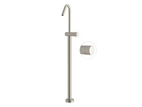 Milli Pure Floor Mounted Bath Mixer Tap with Linear Textured Handle Trimset Brushed Nickel