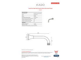 Specification Sheet - Kado Era Wall Bath Outlet 200mm Brushed Nickel