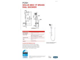 Technical Guide - Posh Solus MKII 1 Function All Brass Rail Shower Kit Chrome (3 Star)