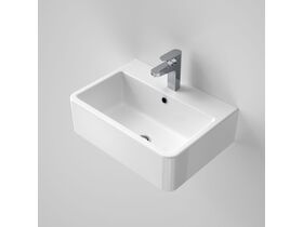 Caroma Cubus Utility Wall Basin with Overflow 1 Taphole White