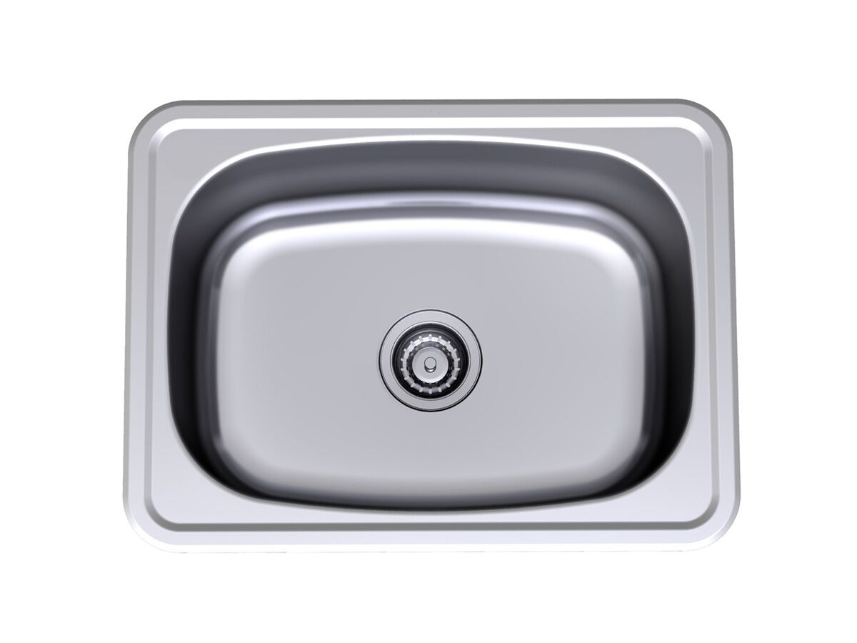 CLARK 8510 Flushline Drop-in Single Bowl Laundry Trough with One By-pass Kit & Two holes 45 Litre Stainless Steel