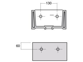 AXA Hox Mini Basin with Fixing Bolt 1 Taphole Rear (New) White