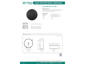 Specification Sheet - Stainless Steel Jumbo Toilet Roll Holder Matte Black