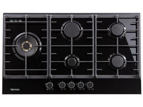 Technika 90cm Gas Cooktop LH Wok Black Glass