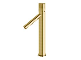 Milli Pure Extended Basin Mixer Tap with Cirque Textured Handle PVD Brushed Gold (6 Star)