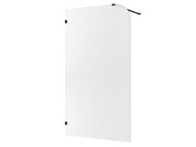 Hero - Kado Lux Frameless Curved Left Fluted Panel with Wall Clips 1200mm Matte Black