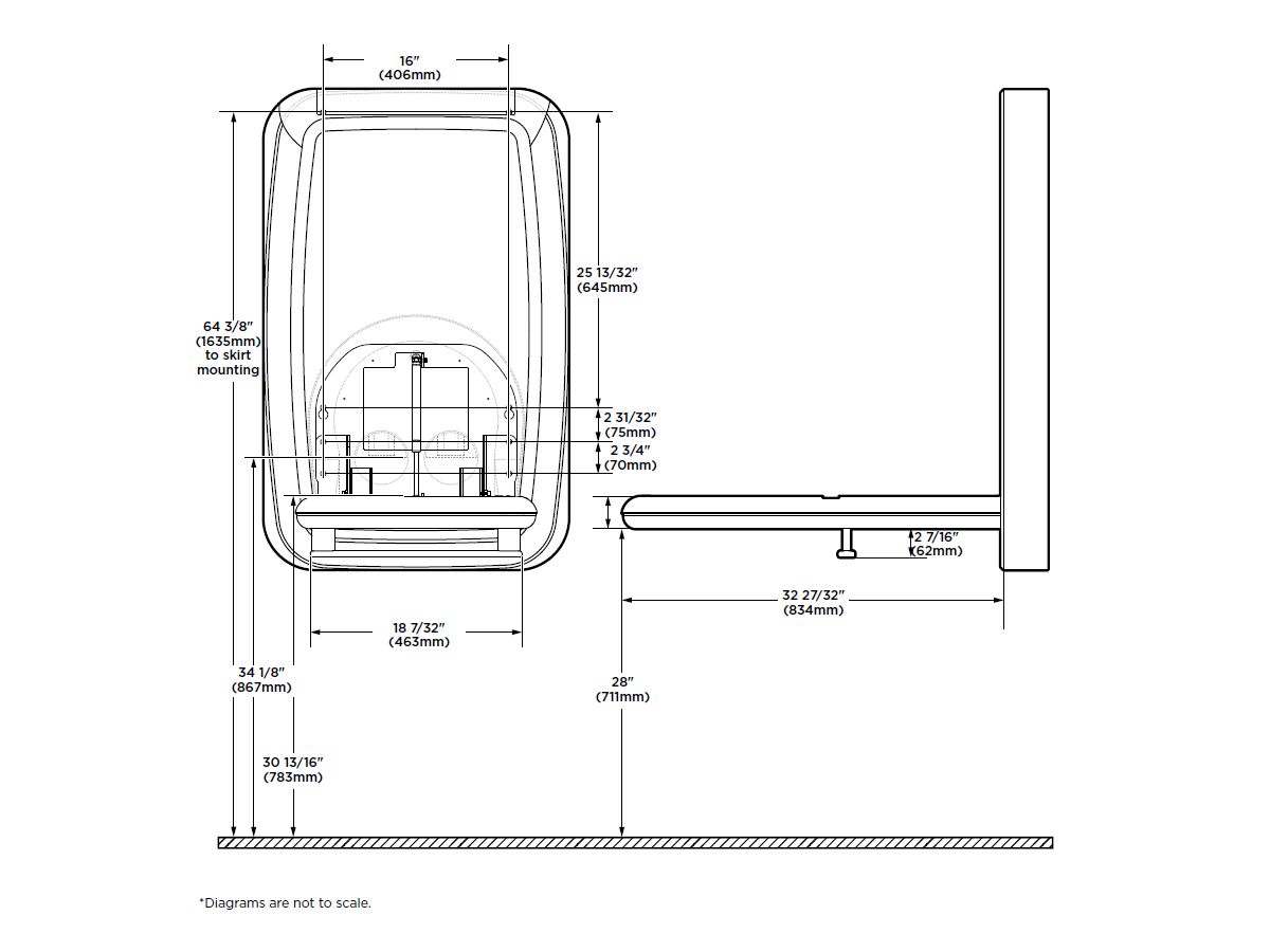 Koala Baby Change Table Horizontal Stainless Steel Surface Mounted