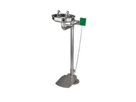 Wolfen Freestanding Safety Eye Wash with Foot Pedal Polished Stainless Steel