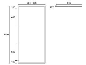 Kado Lux Framed Shower Panel 1000mm