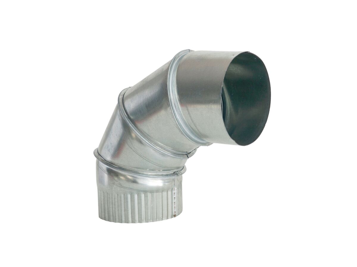 Crimp Bend 90 Deg. Galvanised 125mm