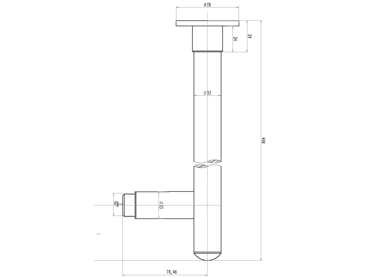 Posh Straight Shower Arm (Flat Flange) Chrome