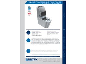 Technical Guide - Britex Stainless Steel Security Accessible Toilet Suite with Integrated Backrest and Pneumatic Buttons