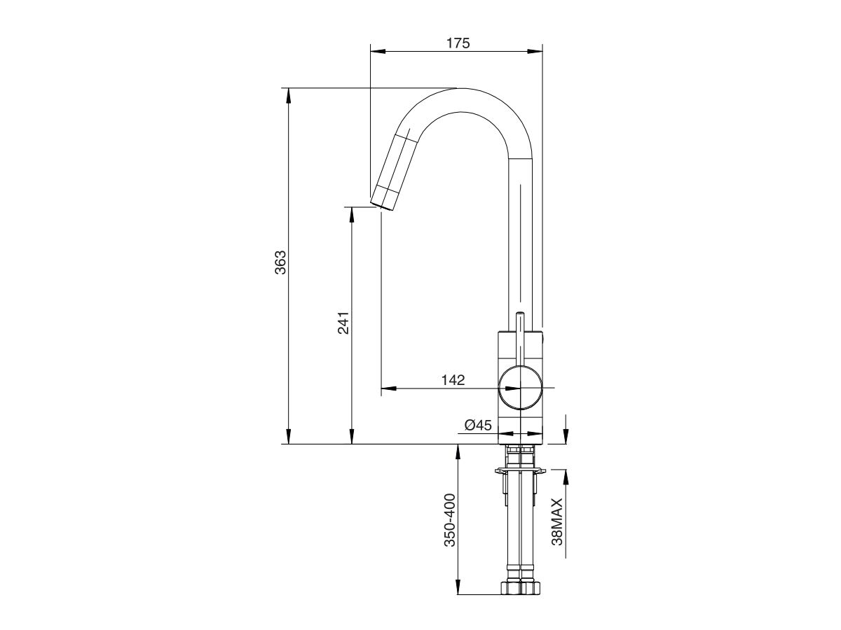 Mizu Drift MK2 Gooseneck Sink Mixer Tap Brushed Gold (4 Star) from Reece