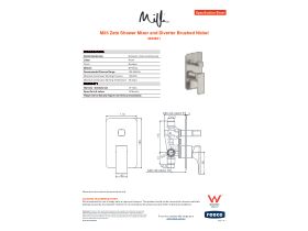 Specification Sheet - Milli Zato Shower Mixer and Diverter Brushed Nickel