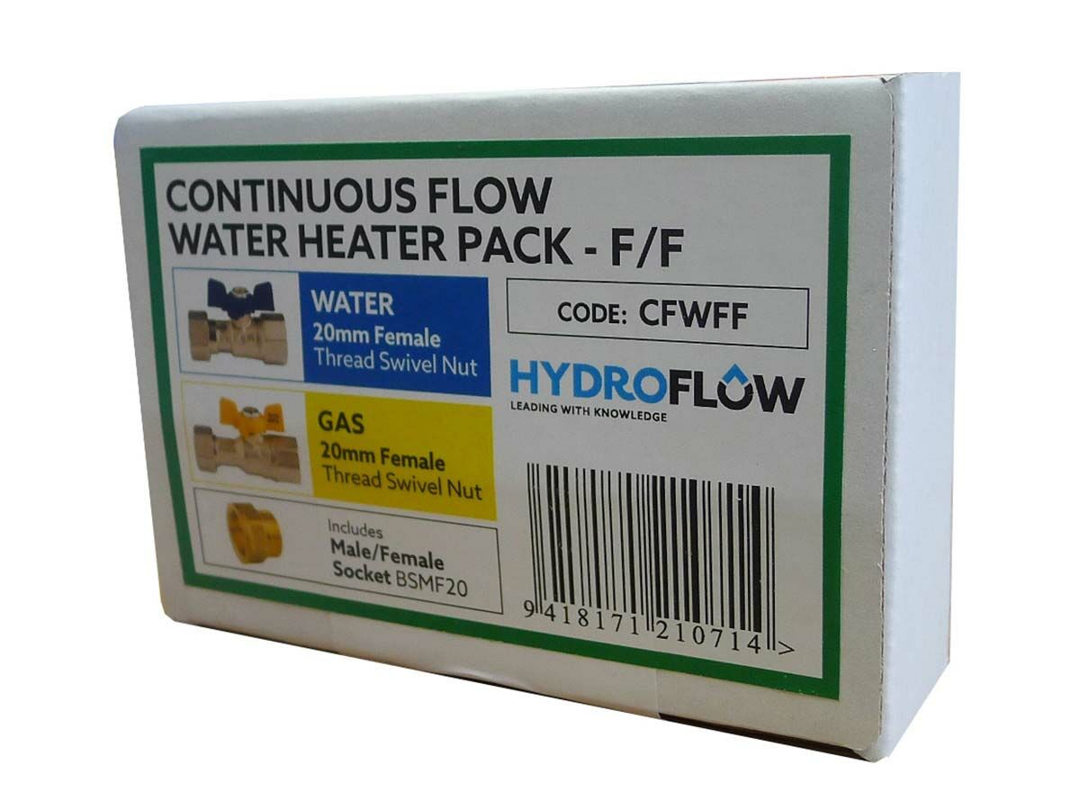 Continous Flow Water Heater Valve Kit Female/Female