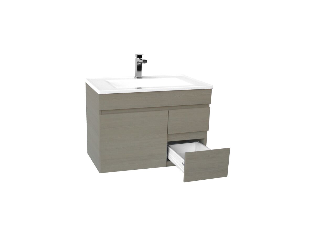 Espire Wall Hung Single Bowl Vanity Unit (Wave) 1 Door and 2 Drawer 760mm