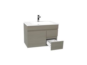 Espire Wall Hung Single Bowl Vanity Unit (Wave) 1 Door and 2 Drawer 760mm