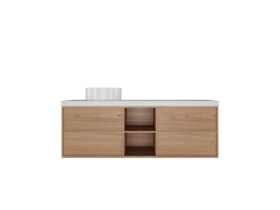 Kado Aspect 1500mm Wall Hung Vanity Unit with Shelf Single Bowl Caesarstone Top