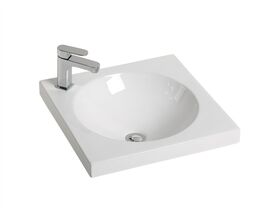 Kado Lux Square Semi inset Basin 1 Taphole White