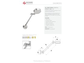 Specification Sheet - Universal All Directional Shower Arm & Head with Easy Fix Nut Technology Chrome (3 Star)